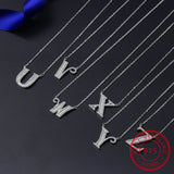Letter Necklace For Women 925 Sterling Silver Alphabet Pendant