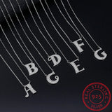 Letter Necklace For Women 925 Sterling Silver Alphabet Pendant