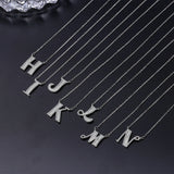 Letter Necklace For Women 925 Sterling Silver Alphabet Pendant