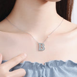 Letter Necklace For Women 925 Sterling Silver Alphabet Pendant