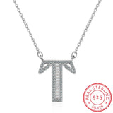 Letter Necklace For Women 925 Sterling Silver Alphabet Pendant