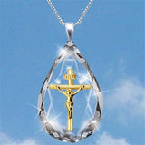 Life Tree Necklace Water Drop Crystal Pendant Wedding Jewelry
