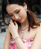 Crystal Link Chain Bracelet for Women with Square Charms