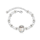 Crystal Link Chain Bracelet for Women with Square Charms