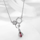 Little Bee Necklace Silver Plate Zircon Hollow Pendant Diamond Retro Necklace