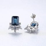 London Gemstone Earrings 925 Sterling Silver Square Earring for Women