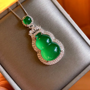 Lab Emerald Diamond Pendant 925 Sterling Silver Wedding Necklace