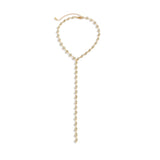 Long Tassel Rhinestone Choker Necklace for Women