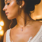 Lotus Flower CZ Bridal Back Chain Necklace Maple CZ Wedding Body Chain