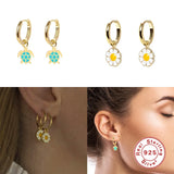 Heart Butterfly Flower Pendant Earrings for Women Huggie Hoop Jewelry