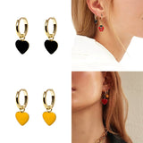 Heart Butterfly Flower Pendant Earrings for Women Huggie Hoop Jewelry