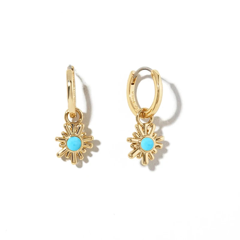 Heart Butterfly Flower Pendant Earrings for Women Huggie Hoop Jewelry