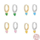 Heart Butterfly Flower Pendant Earrings for Women Huggie Hoop Jewelry