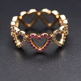 Heart-shaped Zircon Stone Ring Women Boho Jewelry