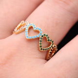 Heart-shaped Zircon Stone Ring Women Boho Jewelry