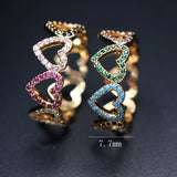 Heart-shaped Zircon Stone Ring Women Boho Jewelry