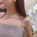 Zircon Love Heart Stud Earrings 925 Sterling Silver Wedding Party Jewelry