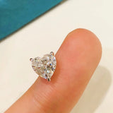Zircon Love Heart Stud Earrings 925 Sterling Silver Wedding Party Jewelry