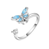 Copper Ring with Crystal Flower Bee Butterfly