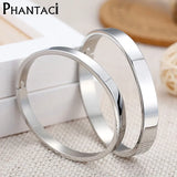 Silver Glaze Love Bracelet Set for Couples