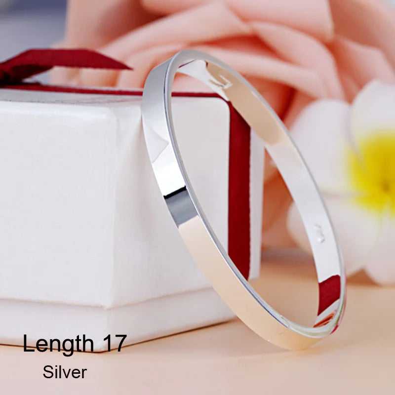 Silver Glaze Love Bracelet Set for Couples