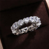 Heart Crystal Promise Engagement Wedding Rings For Women