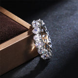 Heart Crystal Promise Engagement Wedding Rings For Women