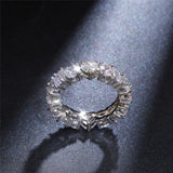 Heart Crystal Promise Engagement Wedding Rings For Women