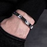 Stainless Steel Crystal Cuff Bracelet Bangle Couple Bracelet
