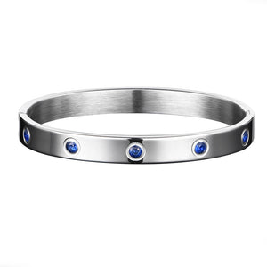 Stainless Steel Crystal Cuff Bracelet Bangle Couple Bracelet