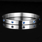 Stainless Steel Crystal Cuff Bracelet Bangle Couple Bracelet