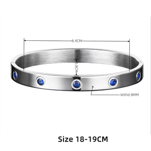 Stainless Steel Crystal Cuff Bracelet Bangle Couple Bracelet