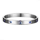 Stainless Steel Crystal Cuff Bracelet Bangle Couple Bracelet