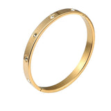 Stainless Steel Crystal Cuff Bracelet Bangle Cubic Zirconia