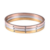 Stainless Steel Crystal Cuff Bracelet Bangle Cubic Zirconia