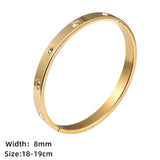 Stainless Steel Crystal Cuff Bracelet Bangle Cubic Zirconia