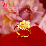 Luan Flower Rings 24K Plated Ethnic Exaggerated Ring for Dubai Women