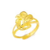 Luan Flower Rings 24K Plated Ethnic Exaggerated Ring for Dubai Women
