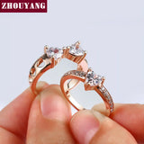 Sweet Heart Wedding Lucky Clover Ring Set with Cubic Zirconia