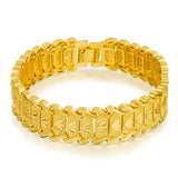 24K Gold Bangle Bracelet for Men, Wedding Engagement Party Jewelry