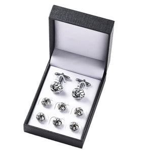 Vintage Cufflinks Shirt Studs Set Gift Box
