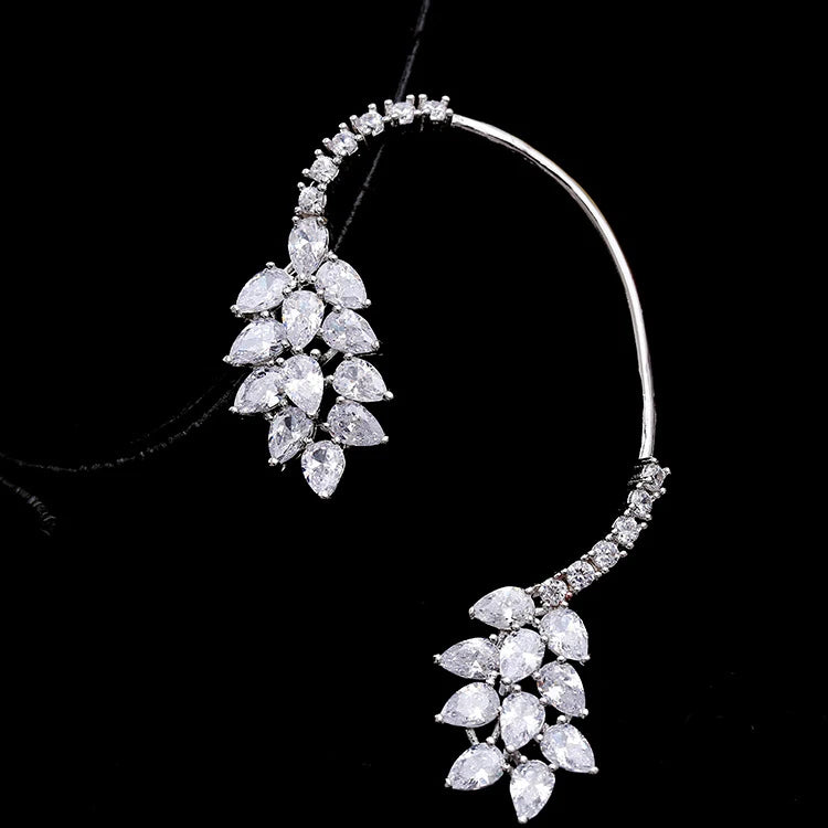 Zirconia Ear Cuff Women Crystal Clip Earrings for Party Wedding AE619