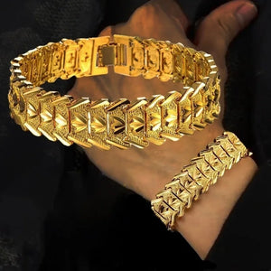 Men Bracelet African Wide Bangle Chain Bracelet for Women