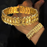Men Bracelet African Wide Bangle Chain Bracelet for Women
