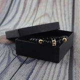 Men Bracelet Natural Stone Beads Bat Bracelet CZ Charms Hematite Men Bracelets