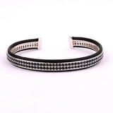 Men Bracelet Set Stainless Steel Nail Bangle CZ Pave Adjustable