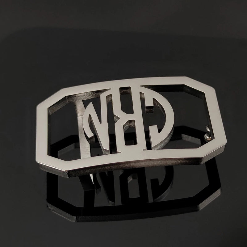 Men's Monogram Belt Buckle High Stainless Steel Personalized Letter Logo