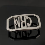 Men's Monogram Belt Buckle High Stainless Steel Personalized Letter Logo
