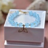 Mermaid Tail Beaded Bracelet Multicolor Natural Jade Chalcedony
