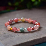 Mermaid Tail Beaded Bracelet Multicolor Natural Jade Chalcedony